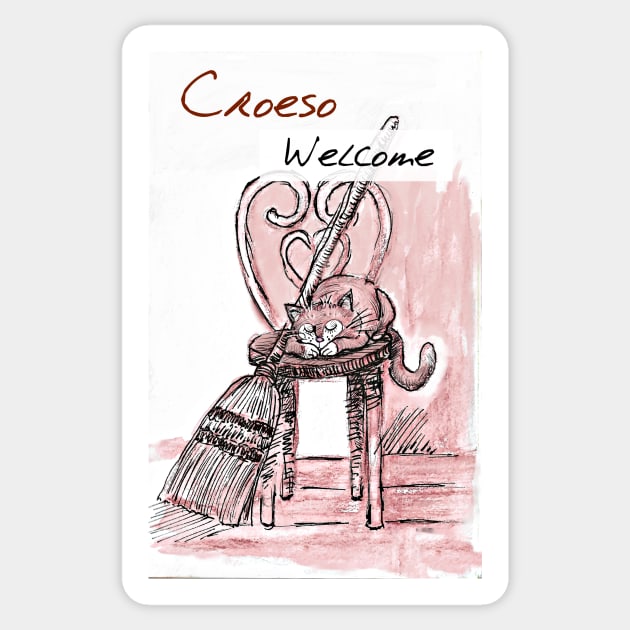 CROESO (WELCOME) CAT Sticker by MarniD9